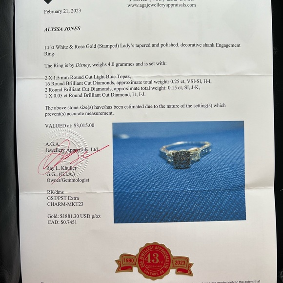 Disney’s Enchanted Cinderella engagement set - Picture 6 of 8